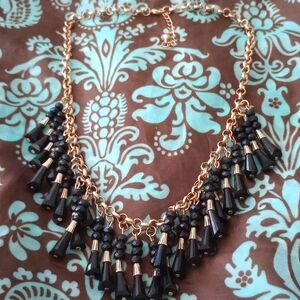 EUC Beautiful Ann Taylor black and gold  statement piece.